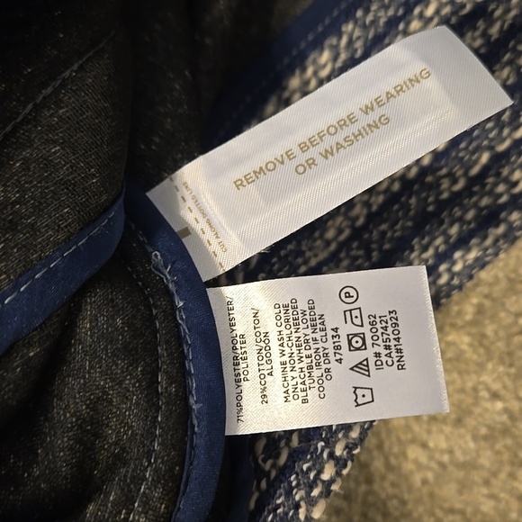 LOFT Navy and White Textured Jacket Womens Size Small - Picture 7 of 8